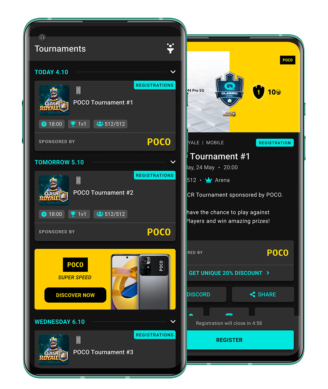 QLASH Community App mockups